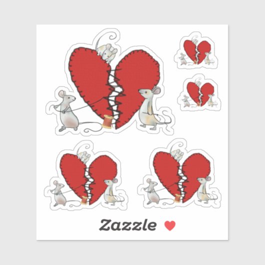 Gebrochenes Herz nähen シール (シート)