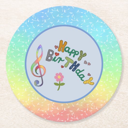 Geburtstag  ラウンドペーパーコースター (正面)