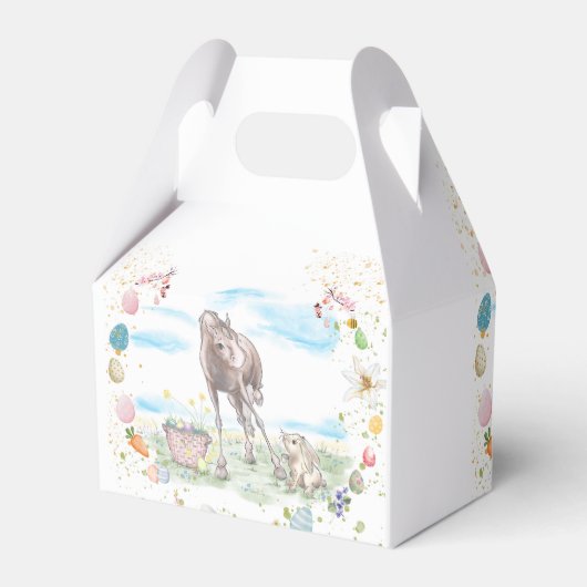 Gechenkverpackung Ostermotiv mit Pferd und Hase フェイバーボックス (裏面サイド)