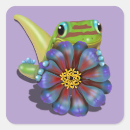 Geckoと《植物》百日草 スクエアシール