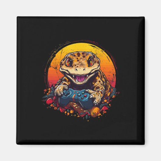 Geckoの遊ビデオゲームリザード& Reptiles Gam マグネット (正面)