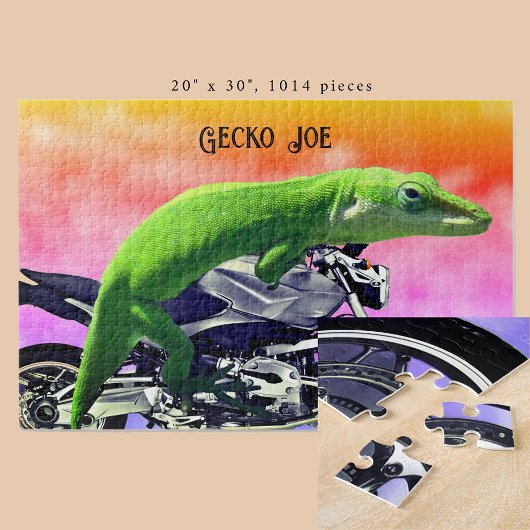 Geckoオートバイライダーピンクホライゾン追加Name 20x30 ジグソーパズル