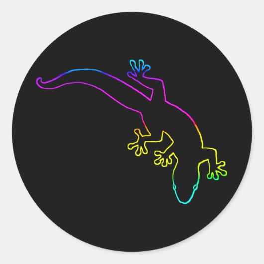 GECKOカラー数々のアウトライン ラウンドシール (正面)