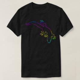 GECKOカラー数々のアウトライン Tシャツ