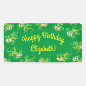 Geckoトカゲ誕生日パーティーかわいい子供たち小 横断幕 (横)