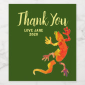 Gecko野生生物モダンは感謝してい爬虫類 ワインラベル (シングルラベル)