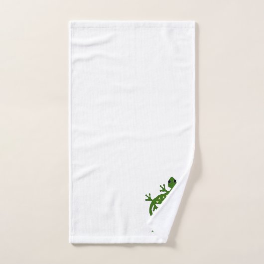 Gecko Lizard Design Monogrammed バスタオルセット (ハンドタオル)