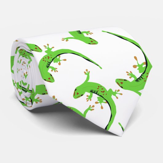 Gecko Lizard Reptile Pattern ネクタイ (ロール)