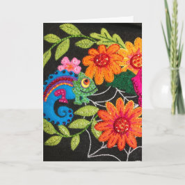 Gecko Lizard Stitched Felt Beads Sequins カード