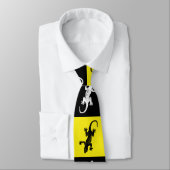 Gecko on yellow, black background - Tie ネクタイ (タイ)