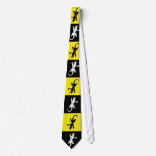 Gecko on yellow, black background - Tie ネクタイ