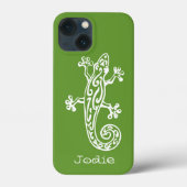 Gecko reptile白と緑の名前iphone case Case-Mate iPhoneケース (裏面)
