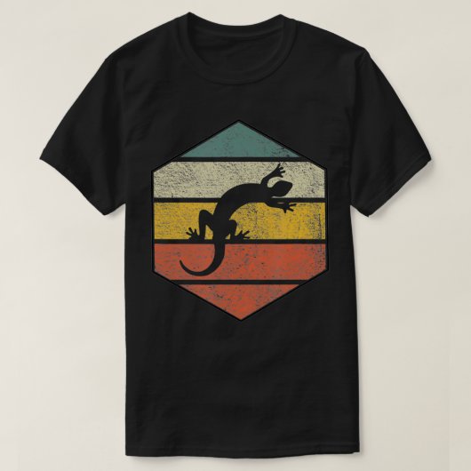 Gecko Reptile Terrarium Lizard Vintage Retro Natur Tシャツ (デザイン正面)