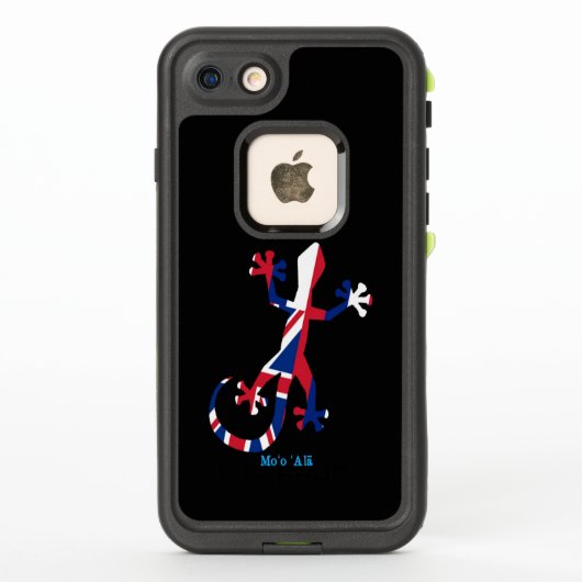 Gecko Silhouette as Flag of Hawaii LifeProof iPhoneケース (裏面)