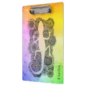 Gecko sitzt auf Mandala Blumen クリップボード (左)