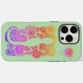 Gecko sitzt auf Mandala Blumen Case-Mate iPhoneケース (裏面 (横))