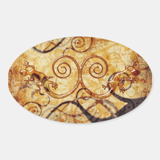 Gecko Spiral Twins 楕円形シール (正面)