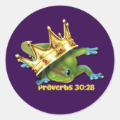 Gecko with crown—Proverbs ラウンドシール (正面)