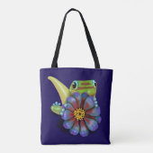 Gecko with Zinnia Flower トートバッグ (裏面)