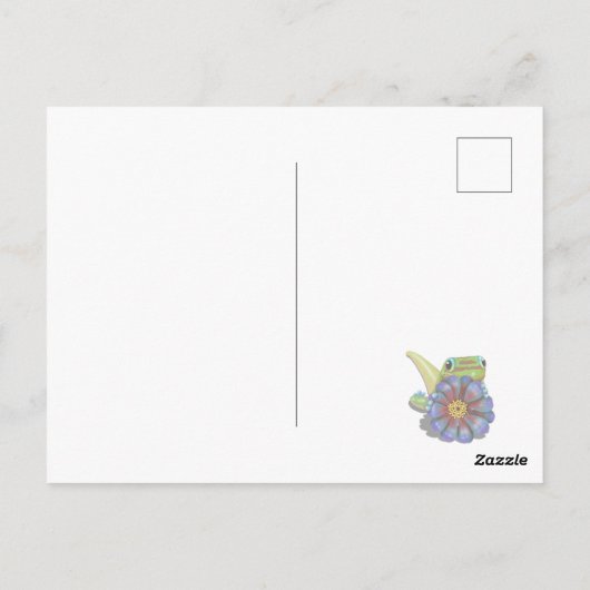 Gecko with Zinnia Flower ポストカード (裏面)