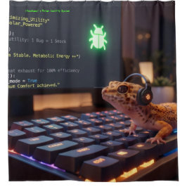 GeckoDev オリジナル サイバーパンク プログラマー シャワー シャワーカーテン