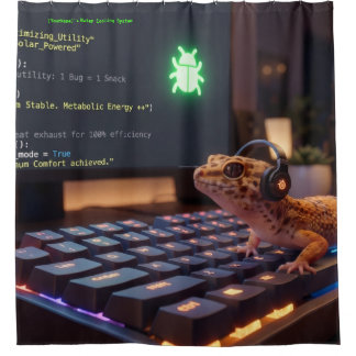 GeckoDev オリジナル サイバーパンク プログラマー シャワー シャワーカーテン