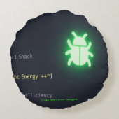 GeckoDev // サイバーパンクプログラマーの腰枕  ラウンドクッション (裏面)