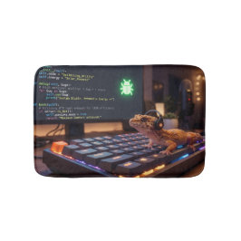 GeckoDev // サイバーパンク プログラマー ヒョウモントカゲモドキ コウモリ バスマット
