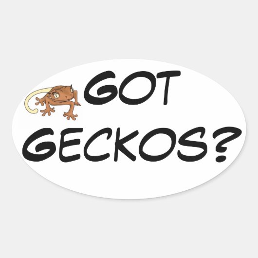 Geckos得画像付きGeckos 楕円形シール (正面)
