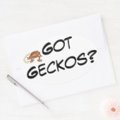 Geckos得画像付きGeckos 楕円形シール (封筒)