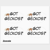 Geckos得画像付きGeckos 楕円形シール (シート)