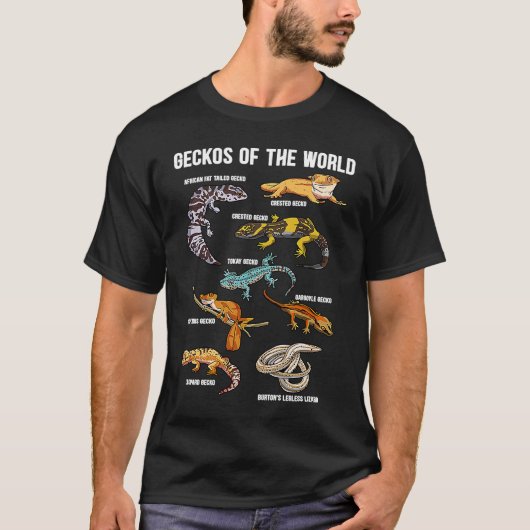 Geckos Animals of the World Crested Leopard Gecko  Tシャツ (正面)