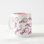 geckos_PINK_mug ツートーンマグカップ (正面左)