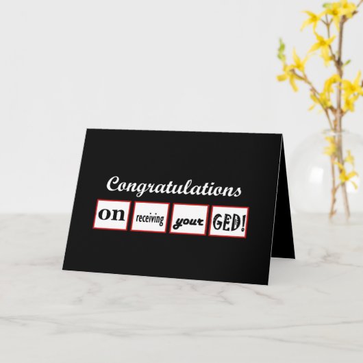 GED -名前をカスタムするおめでとう –  カード (黄色い花)