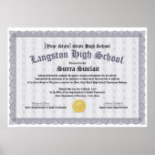 GED General High School Equivalency Diploma Copy ポスター (正面)