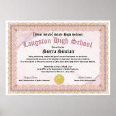 GED General High School Equivalency Diploma Copy ポスター (正面)