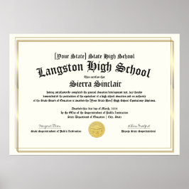 GED General High School Equivalency Diploma Copy ポスター