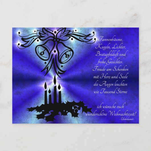 Gedictauf Deutsch, Weihnachten, Gedicth ポストカード (正面)