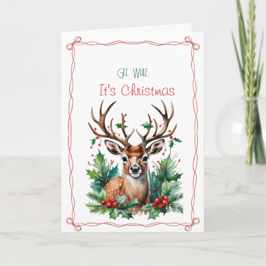 Gee Whiz It's Christmas Folding Holiday Card シーズンカード (正面)