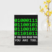 Geek Computer Binary Code Software Developer カード (黄色い花)