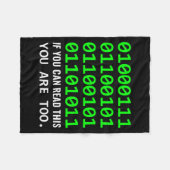 Geek Computer Binary Code Software Developer フリースブランケット (正面(横))