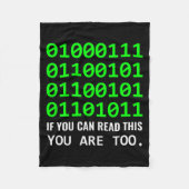 Geek Computer Binary Code Software Developer フリースブランケット (正面)