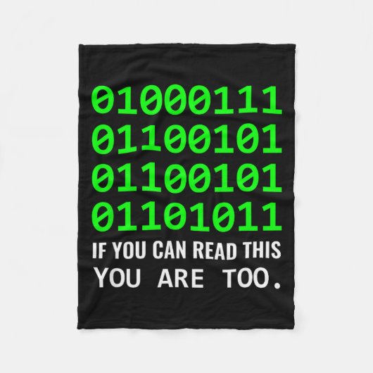 Geek Computer Binary Code Software Developer フリースブランケット (正面)