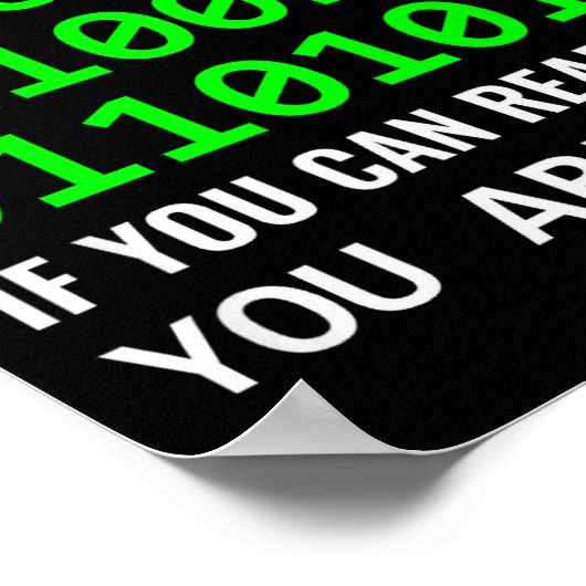 Geek Computer Binary Code Software Developer ポスター (角)