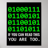 Geek Computer Binary Code Software Developer ポスター (正面)