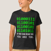 Geek Computer Binary Code Software Developer Tシャツ (正面)