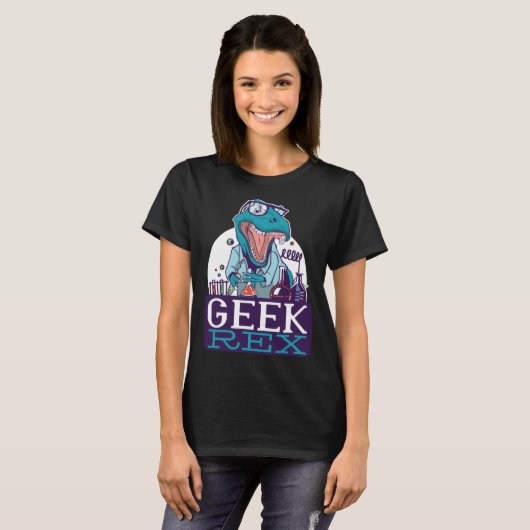 Geek Rex T-Rex Dinosaur Funny Scientists Shirt Che Tシャツ (正面フル)