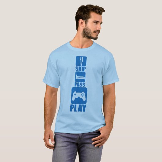 geek skip pass play manette jeux 2 tシャツ (正面フル)