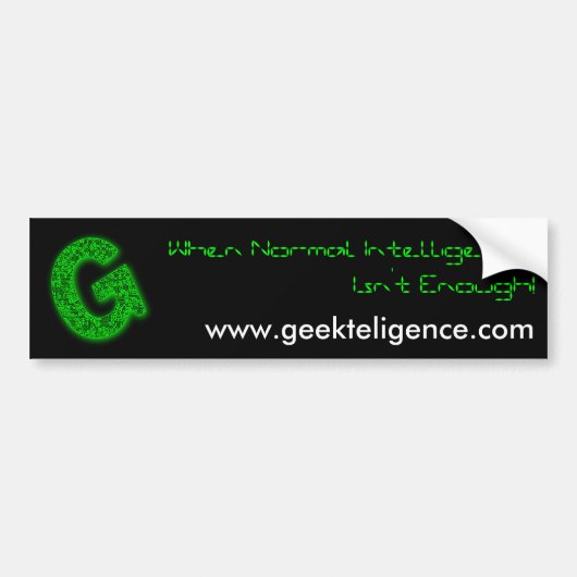 GeekTeligenceのバンパーステッカー バンパーステッカー (正面)