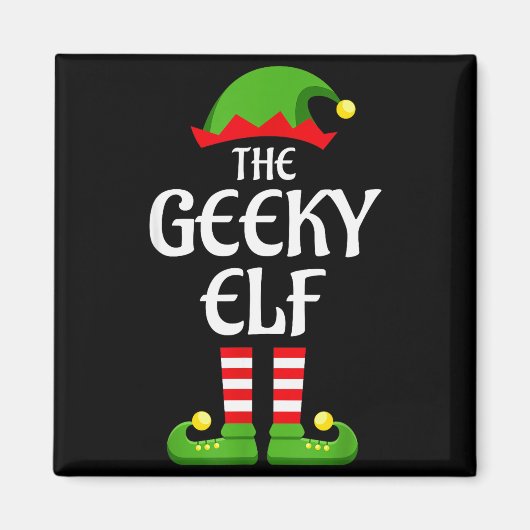 Geeky Elf Family Matching Group Christmas Geek  マグネット (正面)